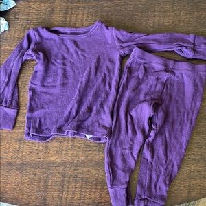 Purple Waffle Knit Kids Pajamas